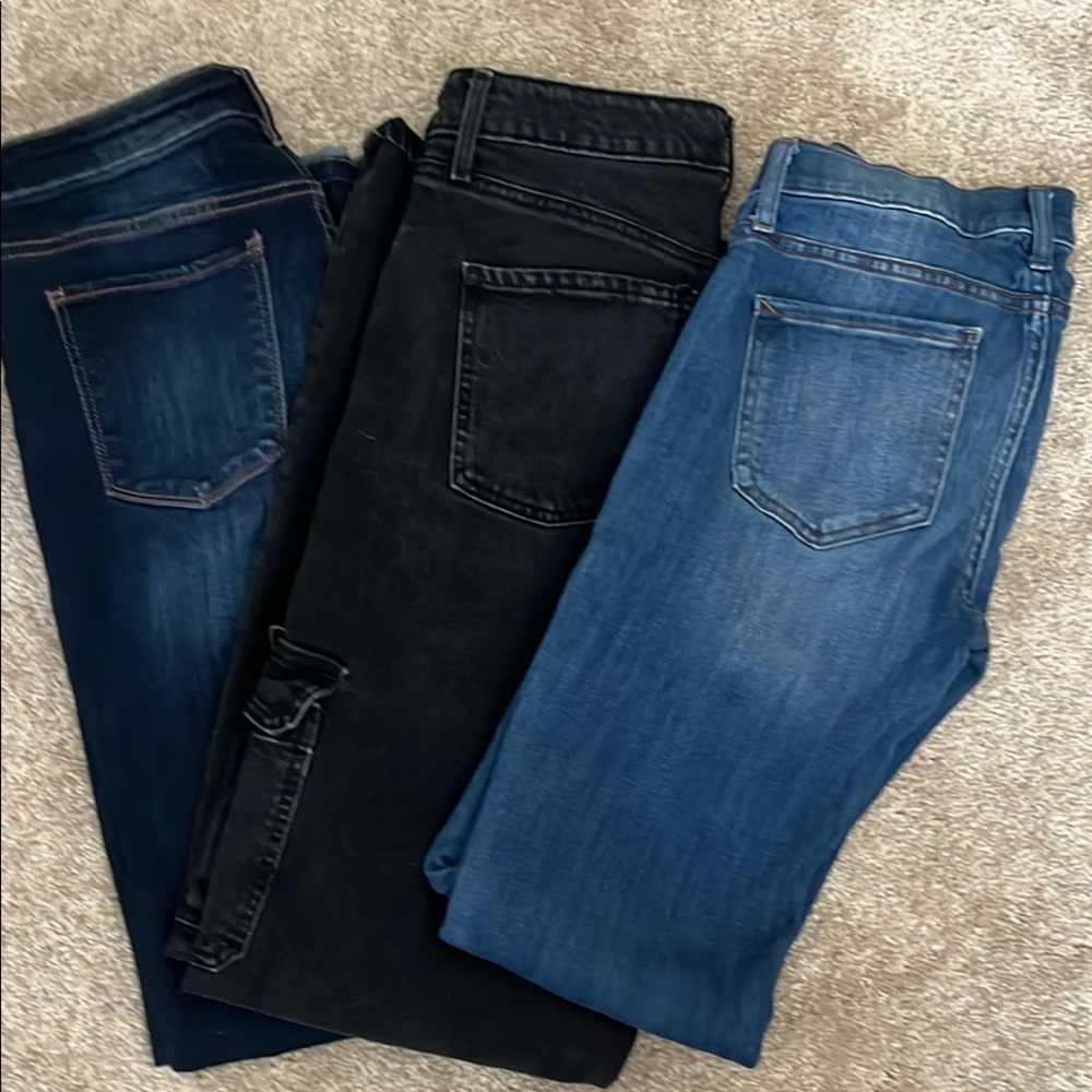 Stylish Denim Jeans Trio - Blue and Black